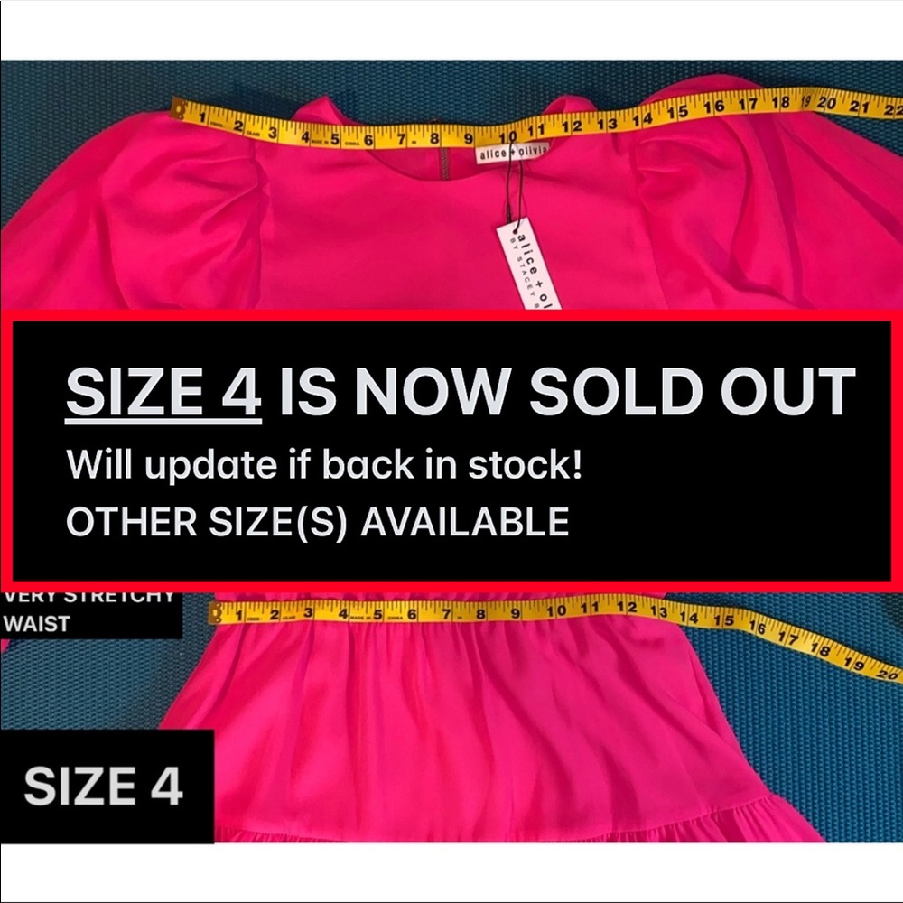 Alice + Olivia Shayla Bold Pink Puff Sleeve Mini Dress - Picture 9 of 16